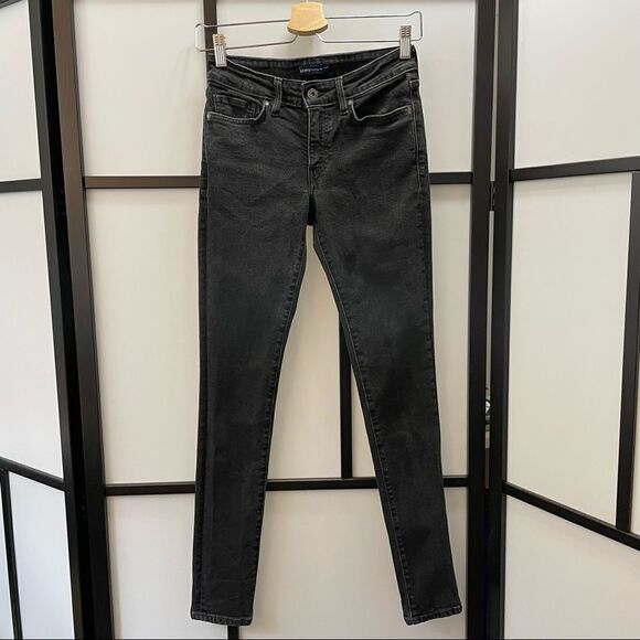 711 Skinny Signature by Levi Strauss [25/30] Black/Grey Denim Jeans Boys\Unisex - Picture 2 of 11